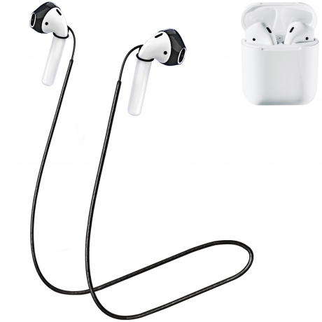 Anti-Lost Strap for Airpods 2, Silicone Sports Lanyard - Black